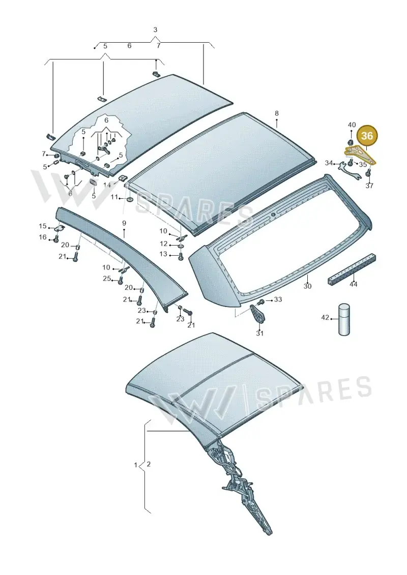 1Q0871322 — Volkswagen Eos BlueMotion (2010-2015) diagram 482871000, position 36