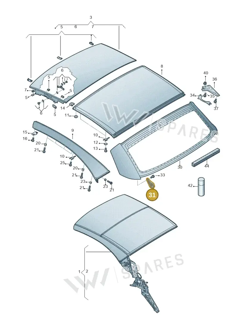 1Q0898162 — Volkswagen Eos BlueMotion (2010-2015) diagram 482871000, position 31