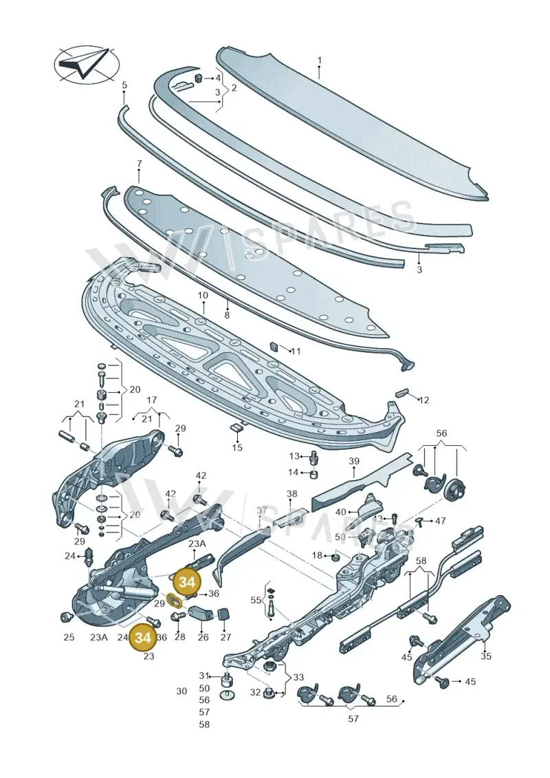 1Q0898162B — Volkswagen Eos BlueMotion (2010-2015) diagram 482825100, position 34