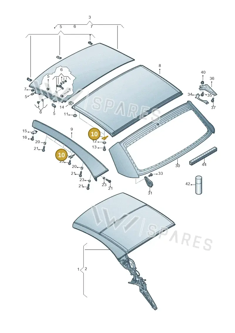 1Q0898887 — Volkswagen Eos BlueMotion (2010-2015) diagram 482871000, position 10