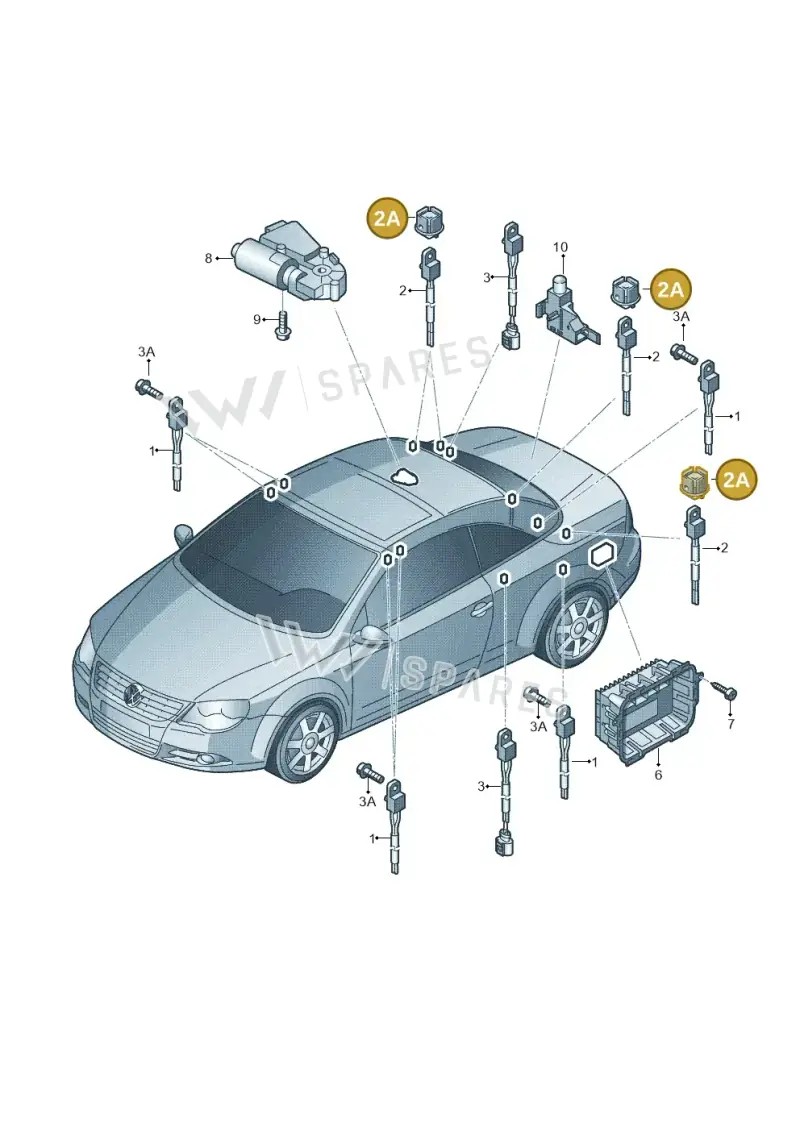 1Q0959261A — Volkswagen Eos BlueMotion (2010-2015) diagram 712959000, position 2A