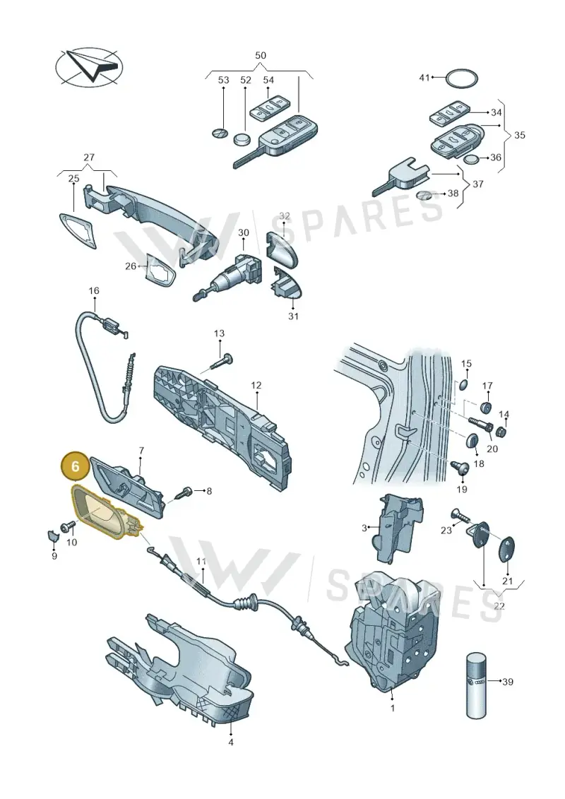 1Q2837113DVCZ — Volkswagen Scirocco 2.0 (2014-2017) diagram 651837000, position 6