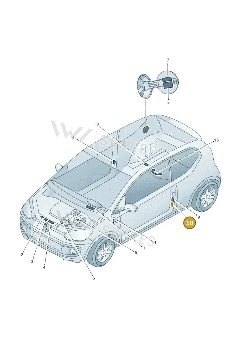 1S0010000A — Volkswagen Up! BlueMotion (2011-2016) diagram 723010000, position 10