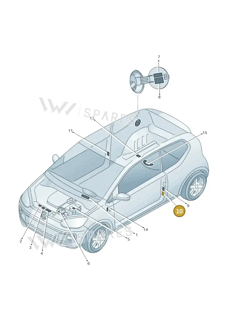 1S0010000E — Volkswagen Up! BlueMotion (2011-2016) diagram 723010000, position 10
