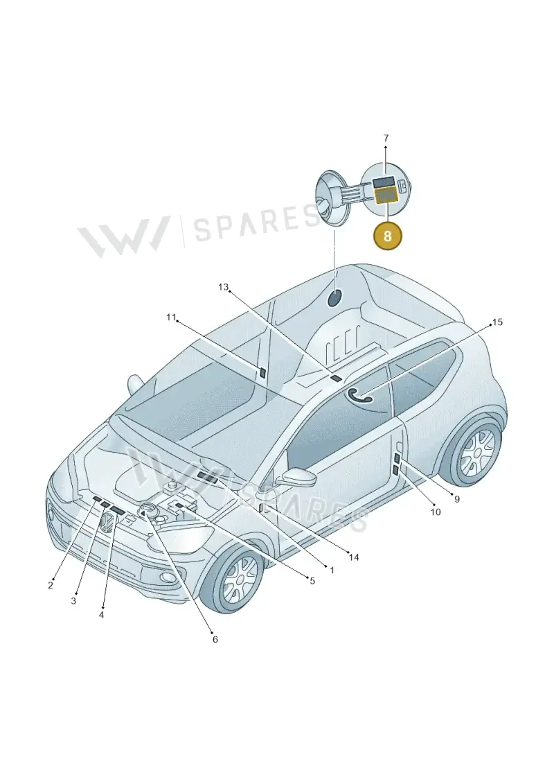 1S0010833 — Volkswagen Up! BlueMotion (2011-2016) diagram 723010000, position 8