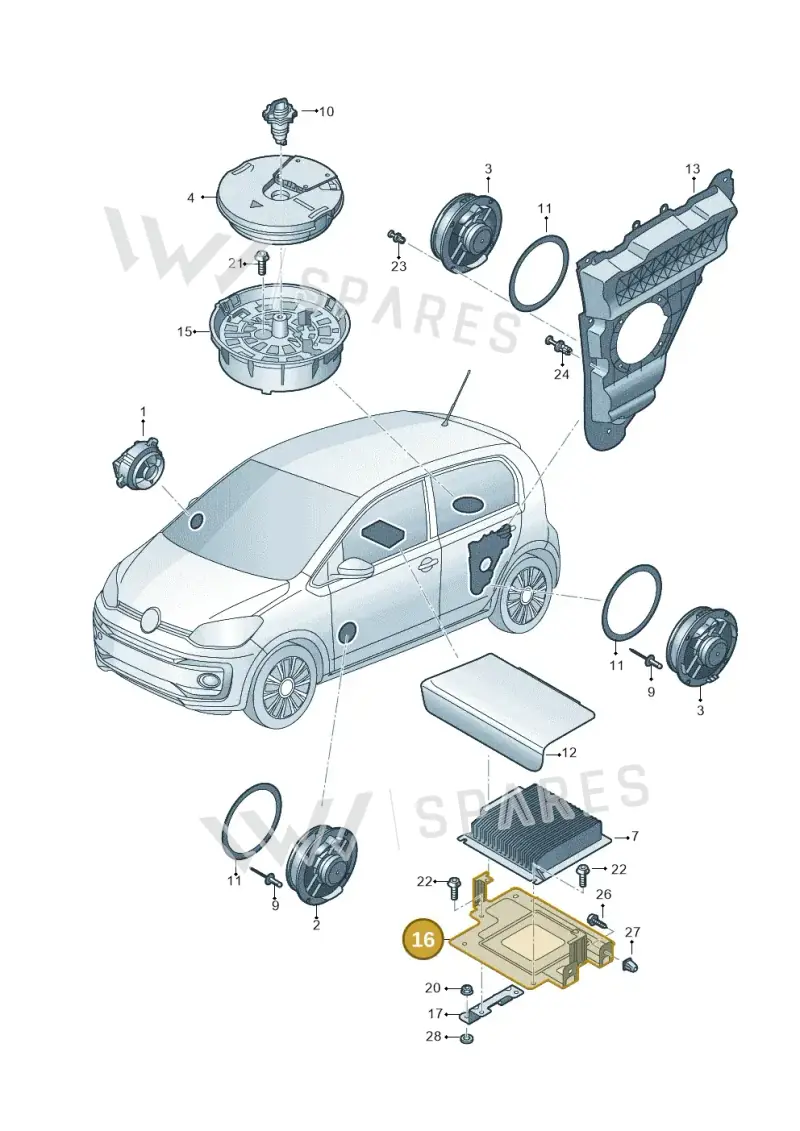 1S0035883 — Volkswagen up! (2016-2023) diagram 892035350, position 16