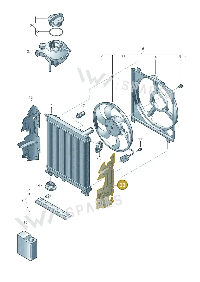 1S0121283F — Volkswagen Up! 1.0 BlueMotion (2016-2023) diagram 892122000, position 13