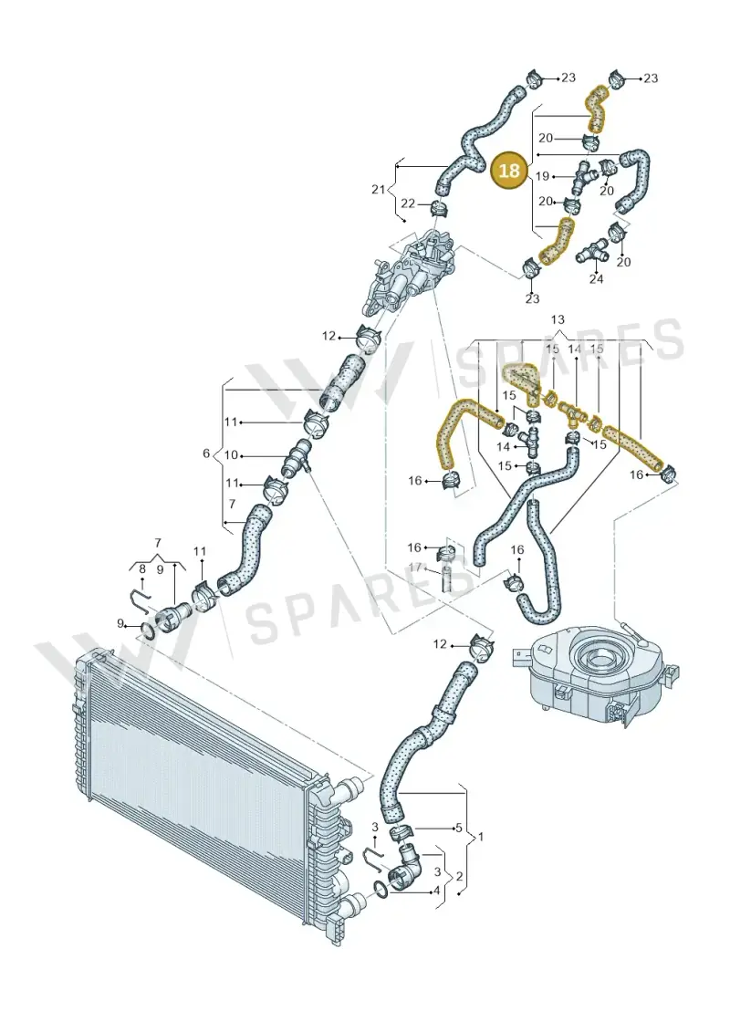 1S0122073J — Volkswagen Up! 1.0 BlueMotion (2016-2023) diagram 892121010, position 18