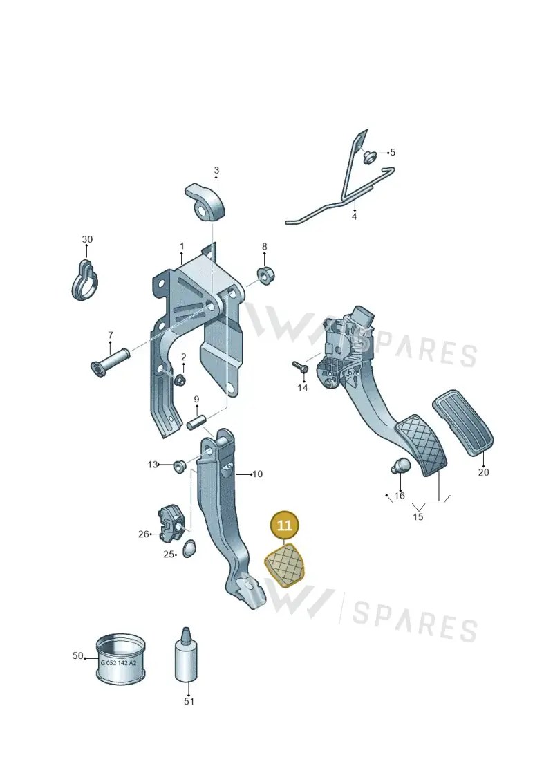 1S0721173 — Volkswagen Up! 1.0 BlueMotion (2016-2023) diagram 723721700, position 11