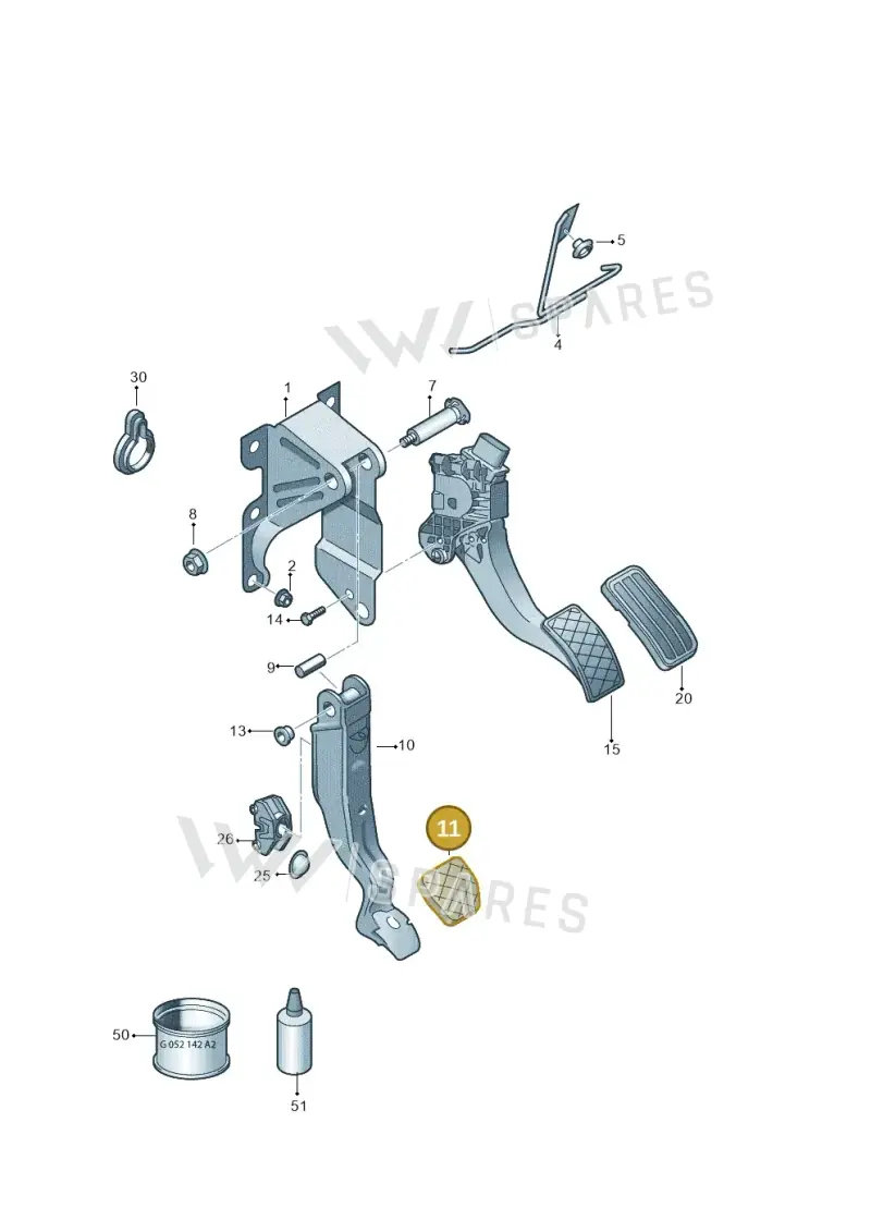 1S0721173 — Volkswagen Up! 1.0 BlueMotion (2016-2023) diagram 723721600, position 11