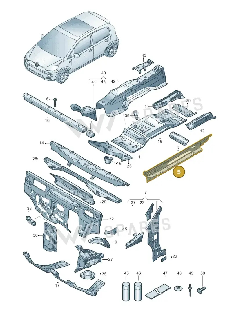 1S0801251A — Volkswagen E-up! (2013-2016) diagram 772802000, position 5