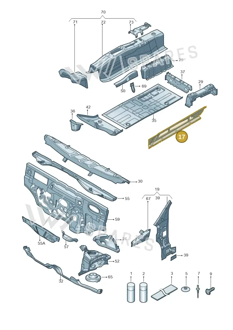 1S0801251A — Volkswagen Up! 1.0 BlueMotion (2016-2023) diagram 723802000, position 17