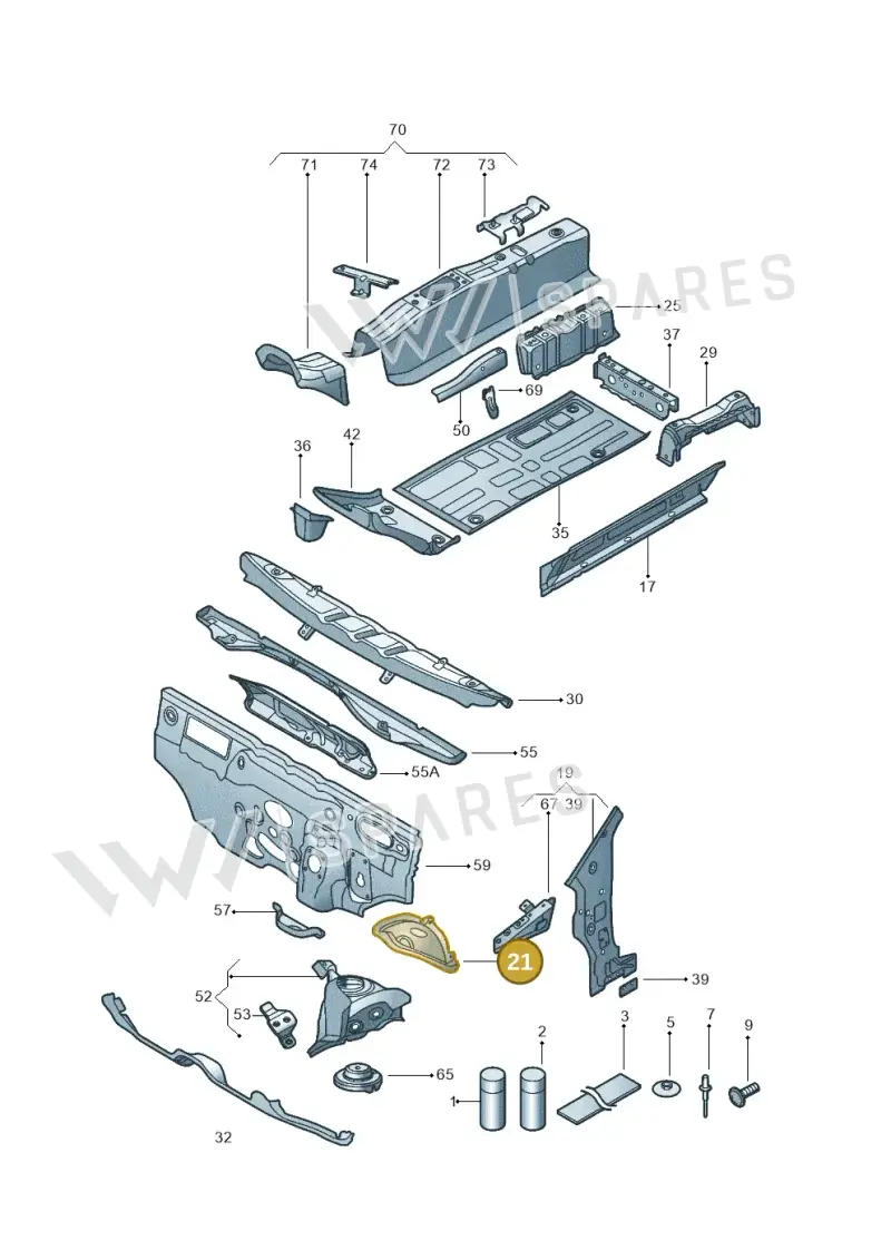 1S0802222A — Volkswagen Up! 1.0 TSI (2013-2017) diagram 559802000, position 21