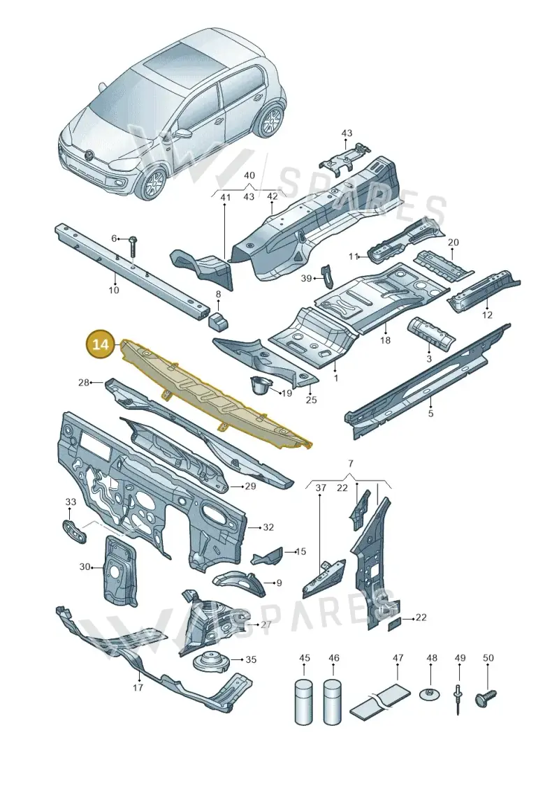 1S0803163 — Volkswagen E-up! (2013-2016) diagram 772802000, position 14
