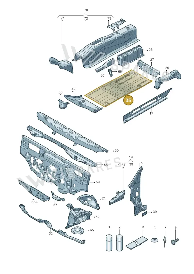1S0803205A — Volkswagen Up! 1.0 BlueMotion (2016-2023) diagram 723802000, position 35