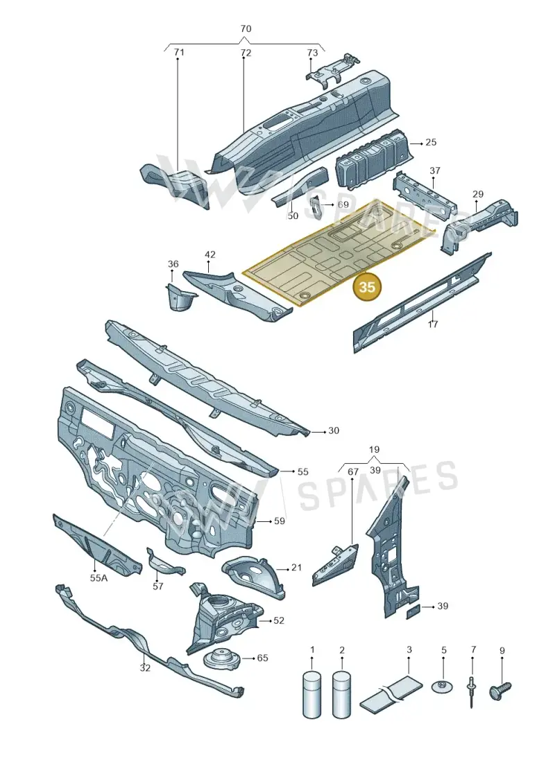 1S0803206A — Volkswagen Up! 1.0 BlueMotion (2016-2023) diagram 723802000, position 35