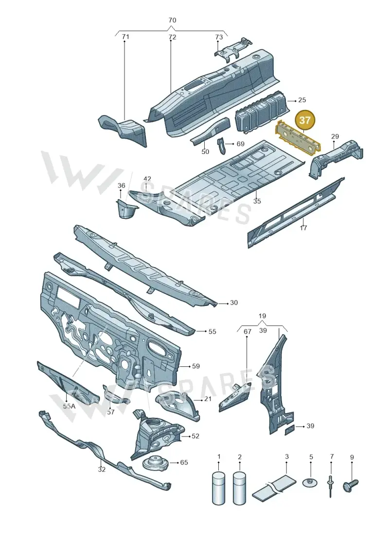 1S0803233A — Volkswagen Up! 1.0 BlueMotion (2016-2023) diagram 723802000, position 37