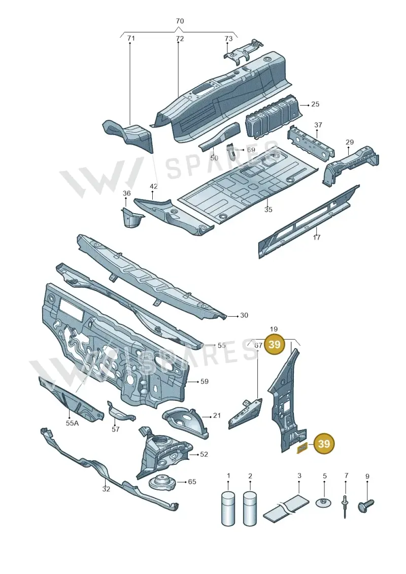 1S0803477 — Volkswagen Up! 1.0 BlueMotion (2016-2023) diagram 723802000, position 39