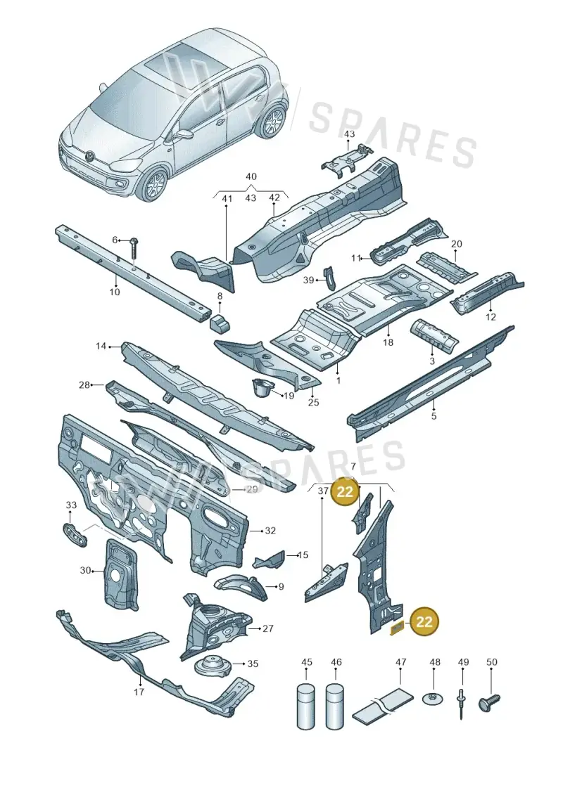1S0803477 — Volkswagen E-up! (2016-2023) diagram 772802000, position 22