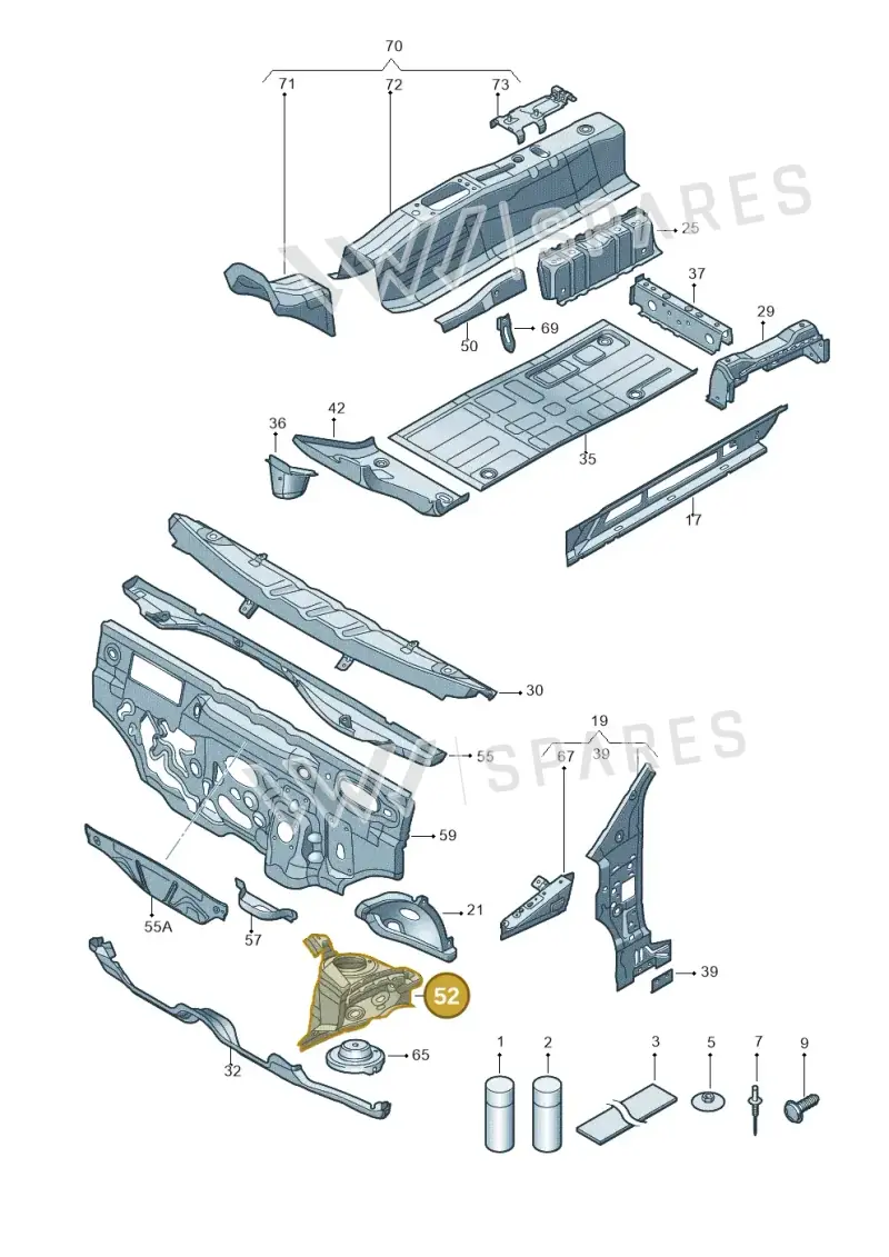 1S0805115G — Volkswagen Up! 1.0 BlueMotion (2016-2023) diagram 723802000, position 52