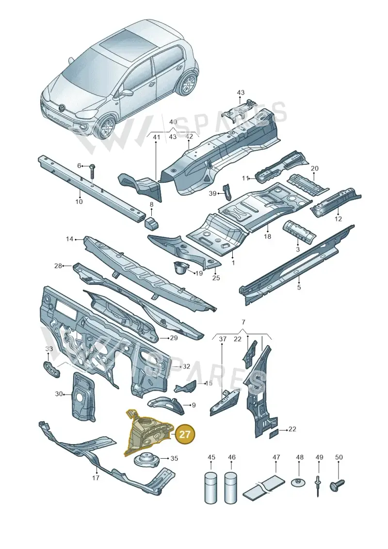 1S0805115G — Volkswagen E-up! (2016-2023) diagram 772802000, position 27