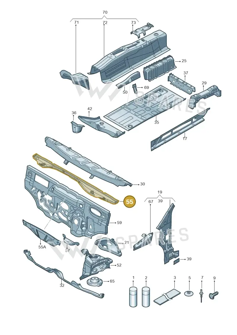 1S0805261 — Volkswagen Up! 1.0 BlueMotion (2016-2023) diagram 723802000, position 55