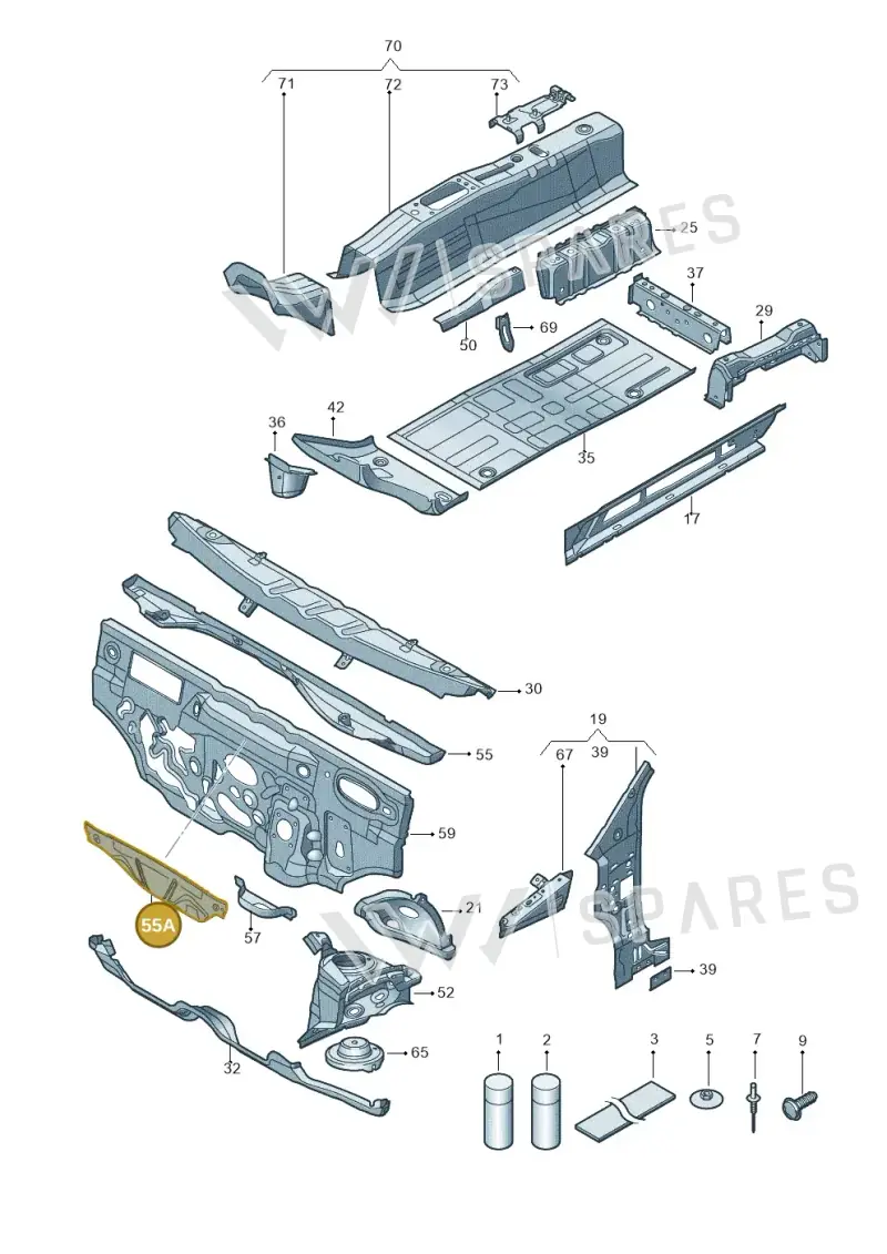 1S0805275F — Volkswagen Up! 1.0 BlueMotion (2016-2023) diagram 723802000, position 55A