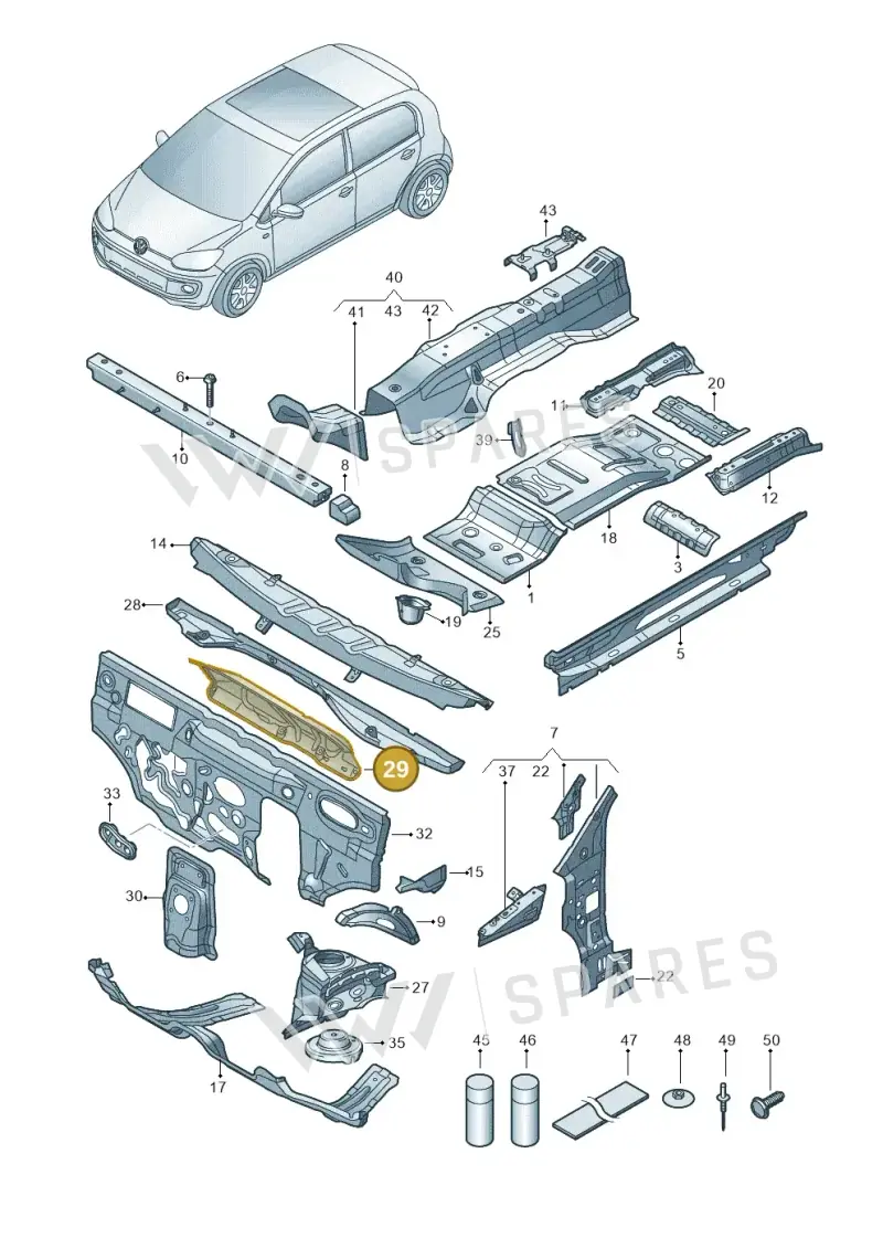 1S0805275F — Volkswagen E-up! (2016-2023) diagram 772802000, position 29
