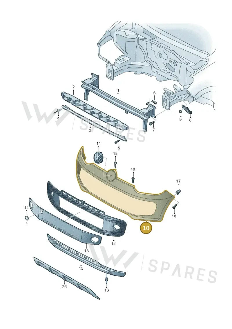 1S0807221FGRU — Volkswagen E-up! (2016-2023) diagram 899807000, position 10