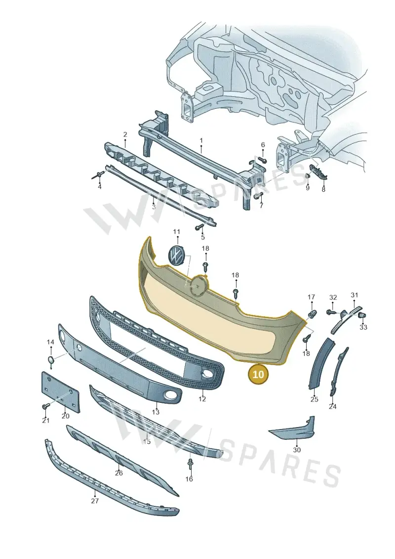 1S0807221FGRU — Volkswagen Up! 1.0 BlueMotion (2016-2023) diagram 892807000, position 10