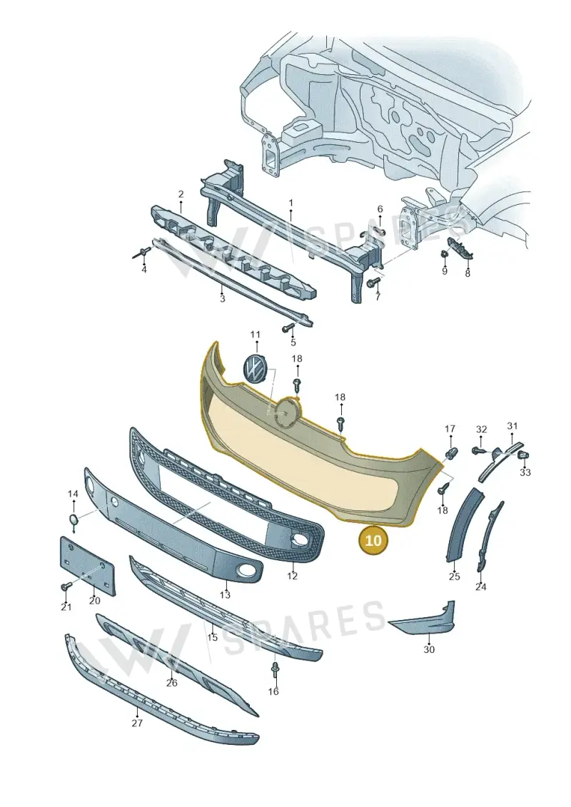 1S0807221HGRU — Volkswagen Up! 1.0 BlueMotion (2016-2023) diagram 892807000, position 10