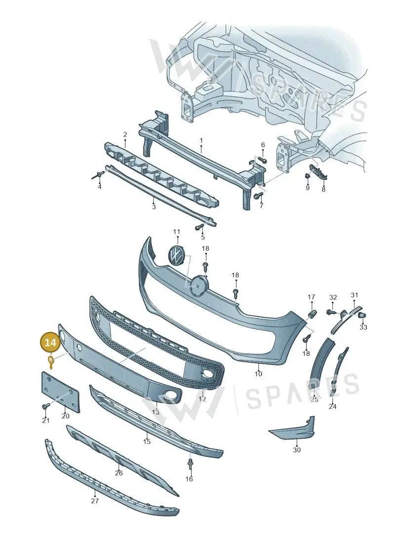 1S0807241DGRU — Volkswagen Up! 1.0 BlueMotion (2016-2023) diagram 892807000, position 14