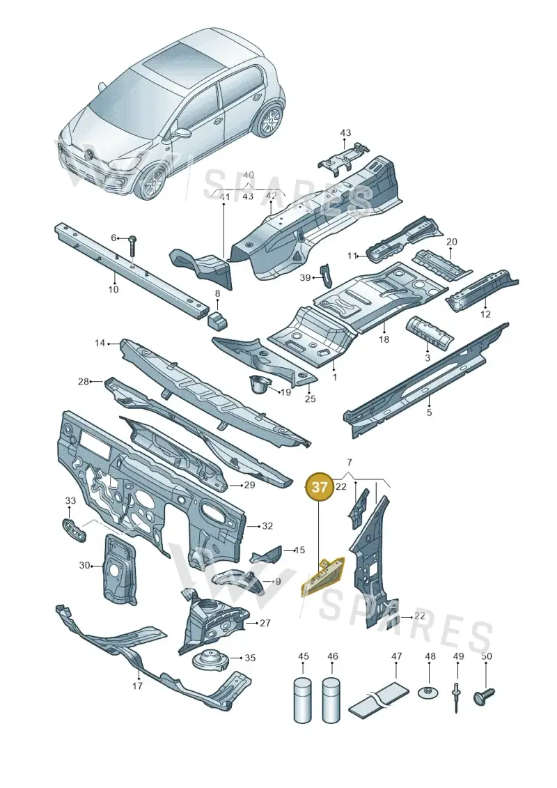 1S0809145B — Volkswagen E-up! (2016-2023) diagram 772802000, position 37