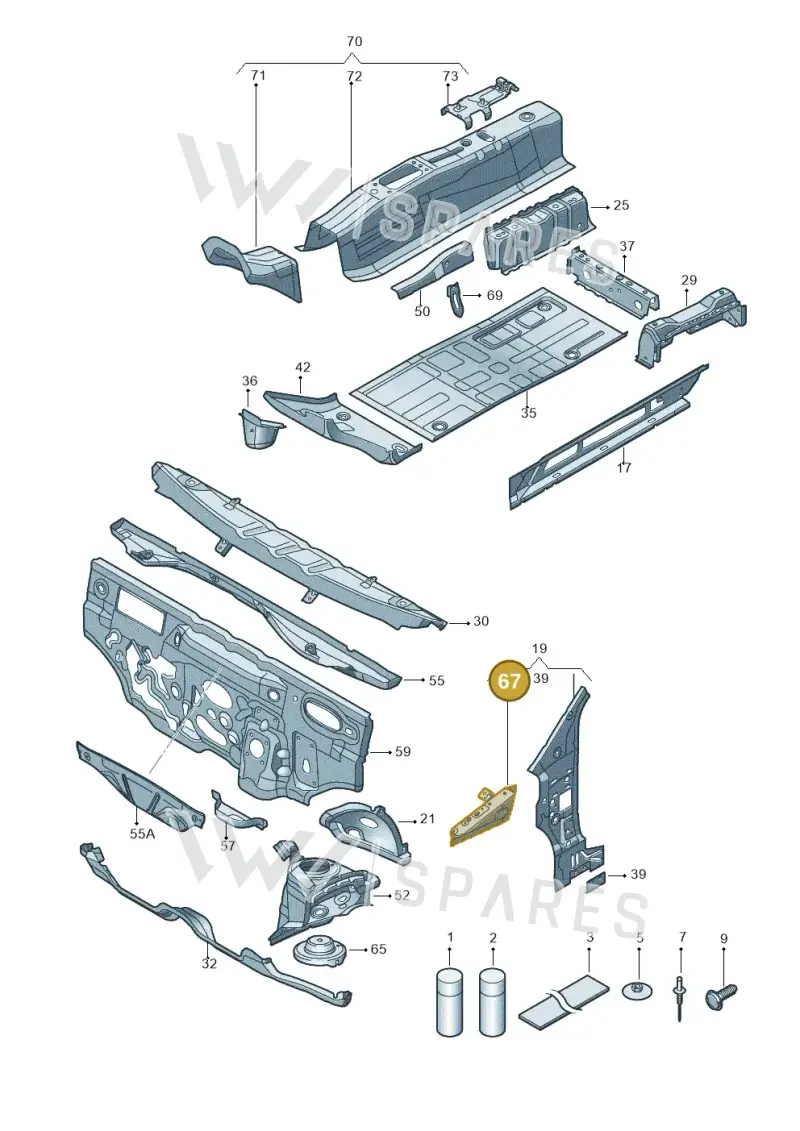 1S0809146B — Volkswagen Up! 1.0 BlueMotion (2016-2023) diagram 723802000, position 67