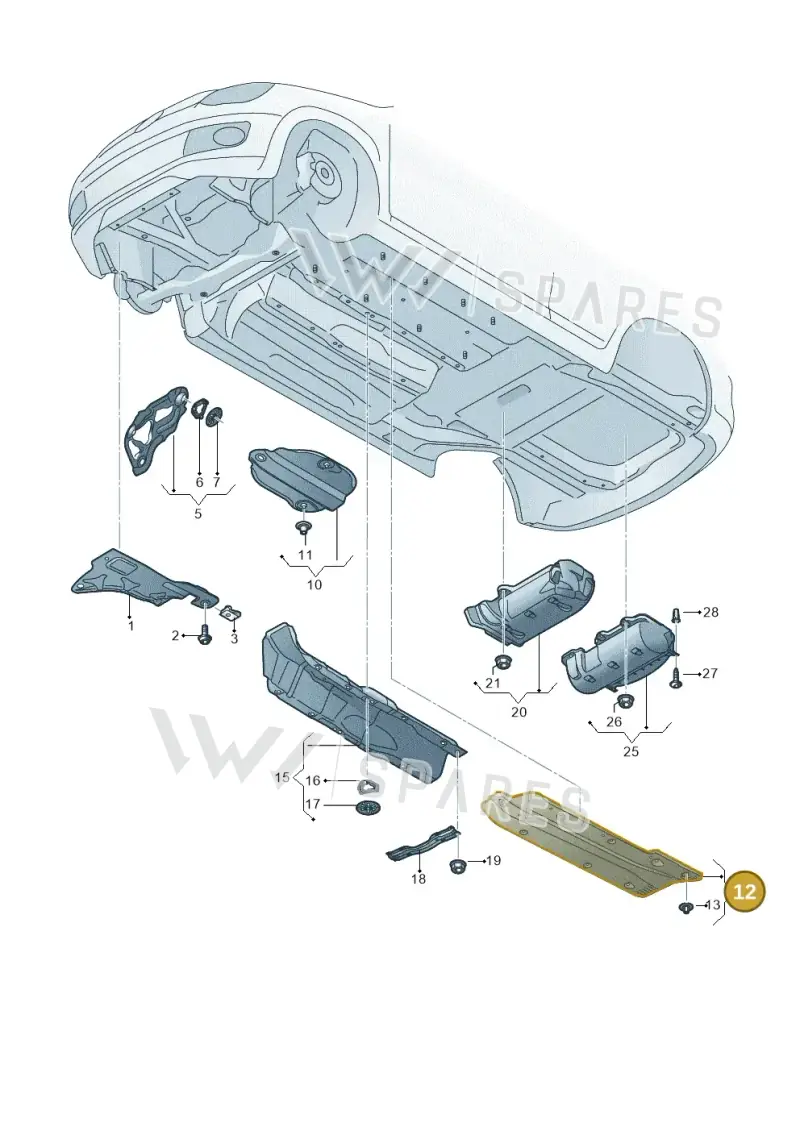 1S0825201 — Volkswagen Up! 1.0 BlueMotion (2016-2023) diagram 892825000, position 12