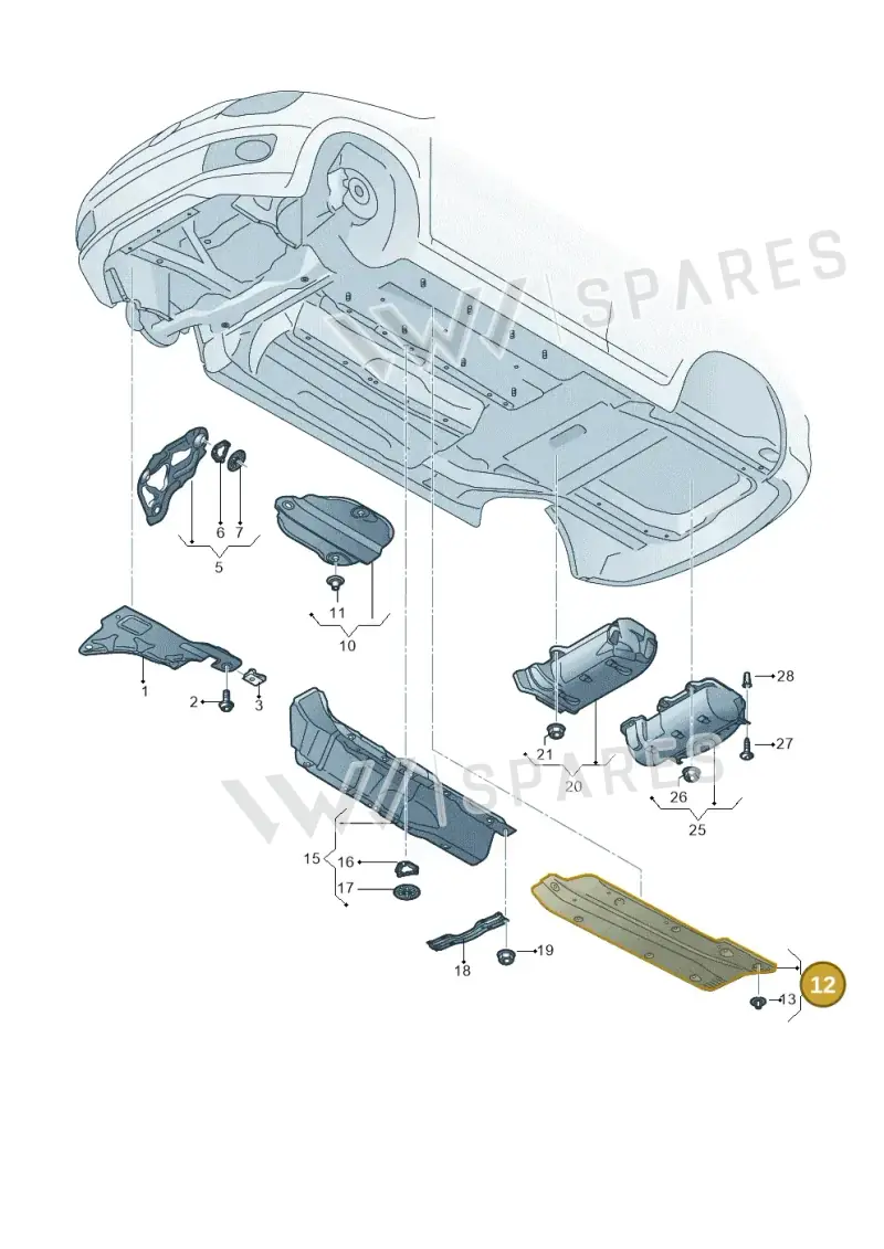 1S0825202 — Volkswagen Up! 1.0 BlueMotion (2016-2023) diagram 892825000, position 12