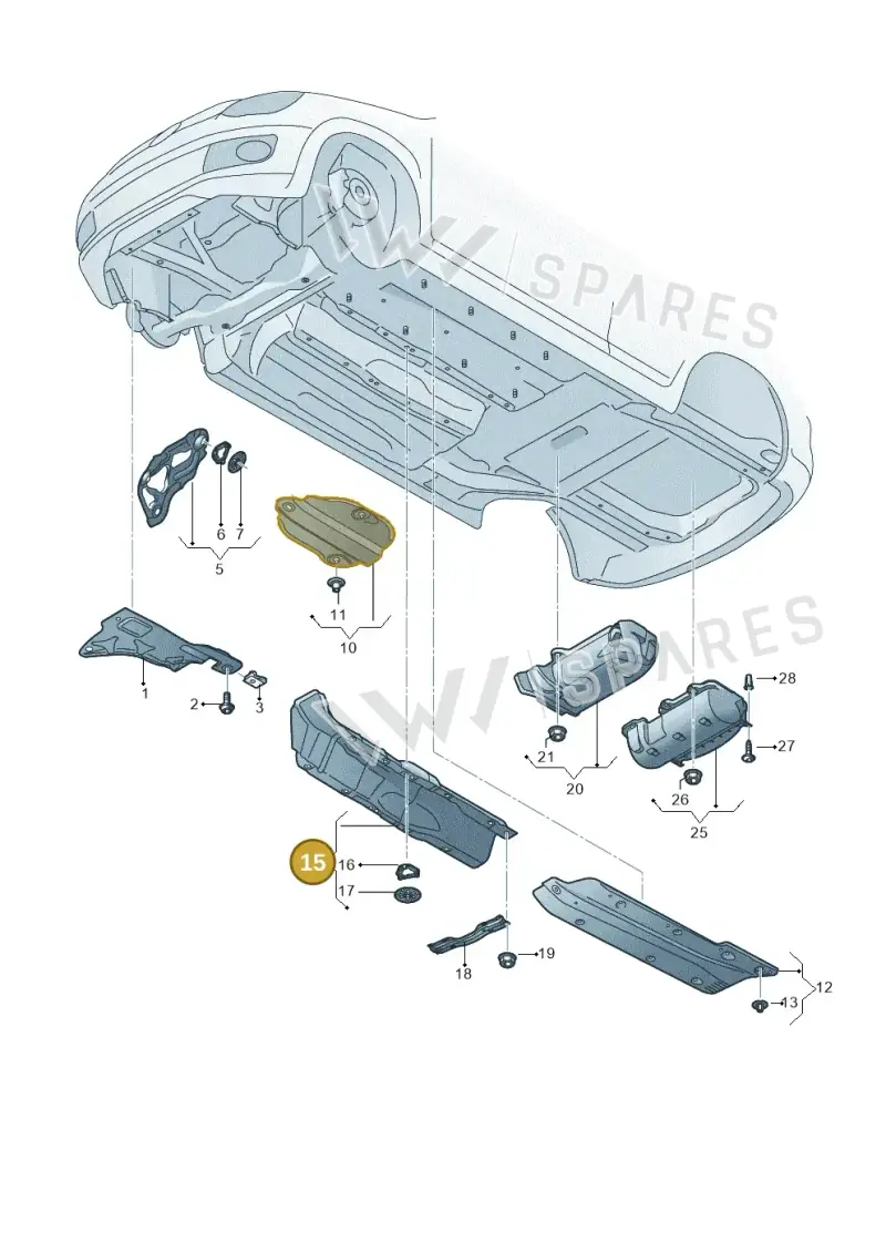 1S0825661D — Volkswagen Up! 1.0 BlueMotion (2016-2023) diagram 892825000, position 15