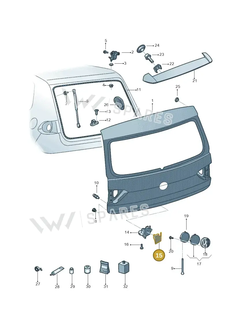 1S08276459B9 — Volkswagen Crossfox (2014-2021) diagram 558827200, position 15