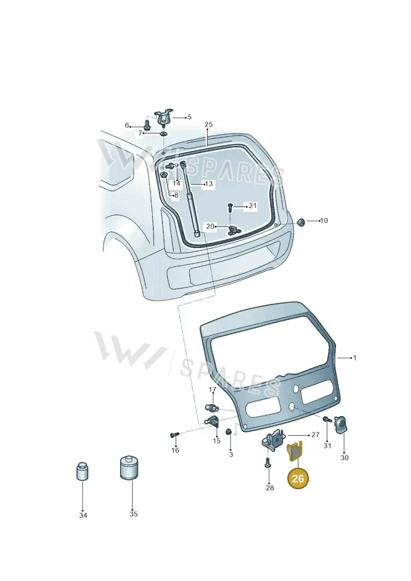 1S08276459B9 — Volkswagen Up! 1.0 TSI (2017-2021) diagram 570827000, position 26