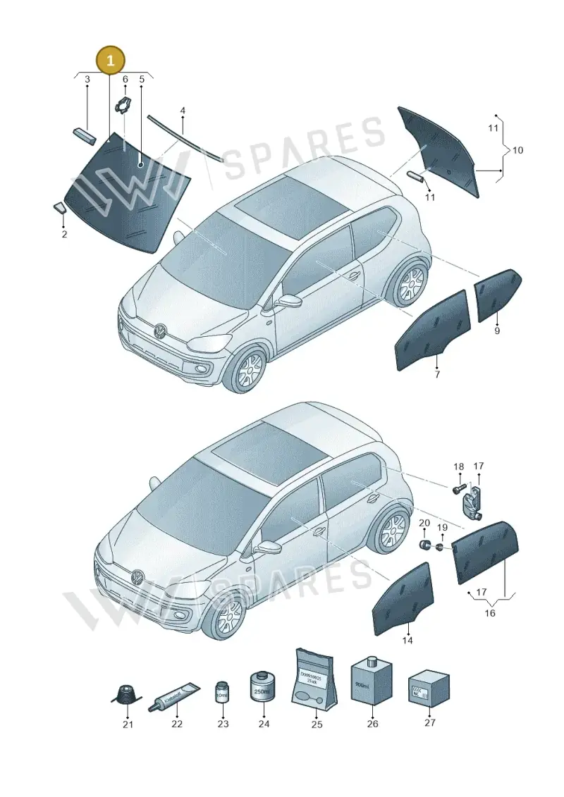 1S0845011AFNVB — Volkswagen up! (2016-2023) diagram 899845000, position 1