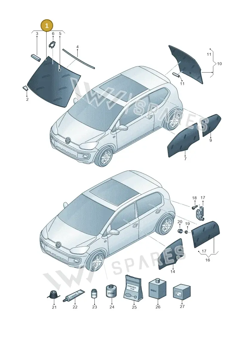 1S0845011DENVB — Volkswagen up! (2016-2023) diagram 899845000, position 1