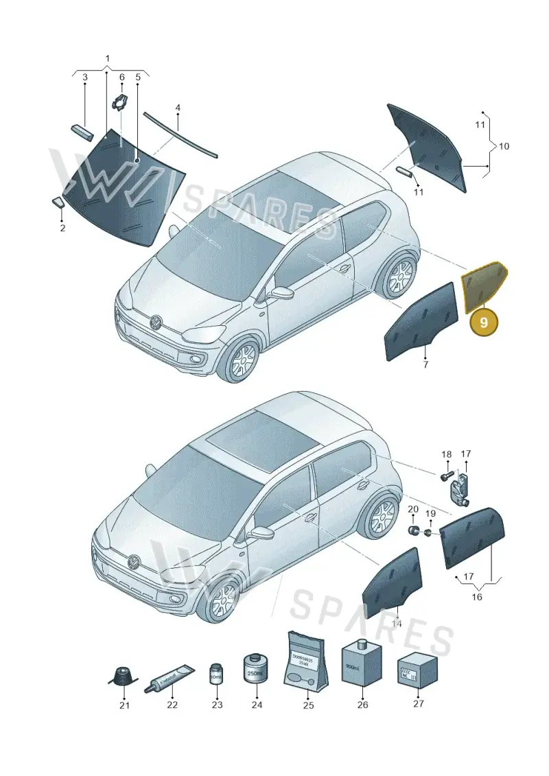1S0845041HNVB — Volkswagen up! (2016-2023) diagram 899845000, position 9