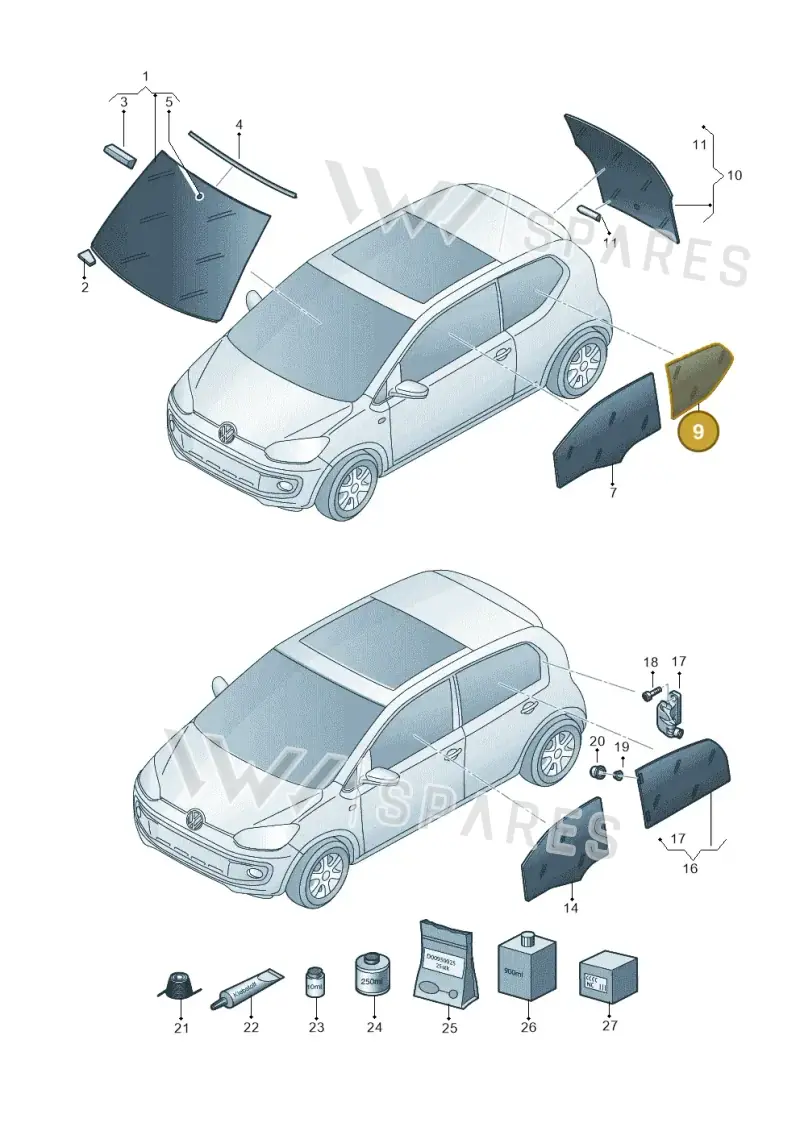 1S0845041JNVB — Volkswagen Up! BlueMotion (2011-2016) diagram 723845000, position 9