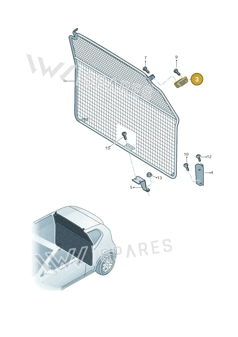 1S0861251 — Volkswagen Up! 1.0 BlueMotion (2016-2023) diagram 723861000, position 3