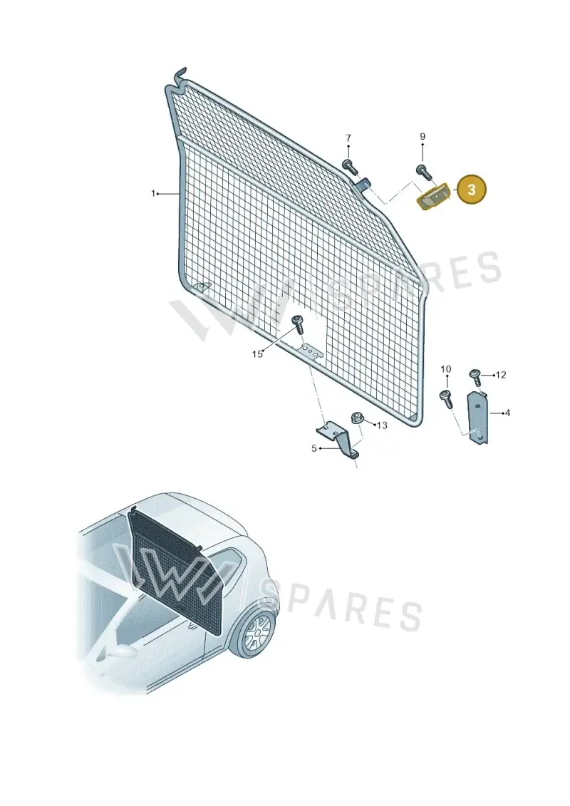 1S0861252 — Volkswagen Up! 1.0 BlueMotion (2016-2023) diagram 723861000, position 3