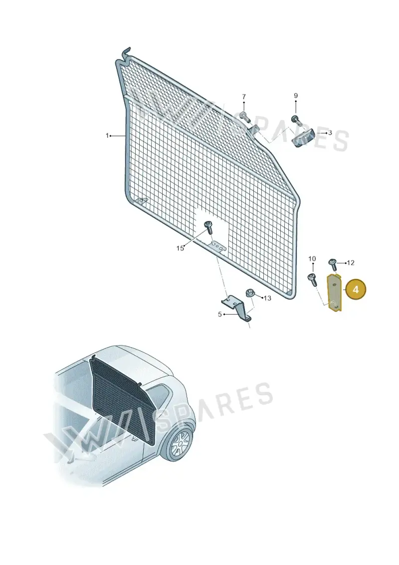 1S0861821 — Volkswagen Up! 1.0 BlueMotion (2016-2023) diagram 723861000, position 4