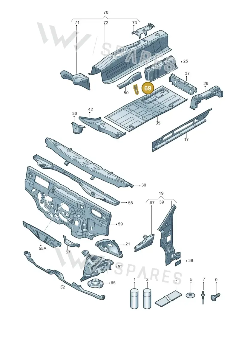 1S0863441 — Volkswagen Up! 1.0 BlueMotion (2016-2023) diagram 723802000, position 69