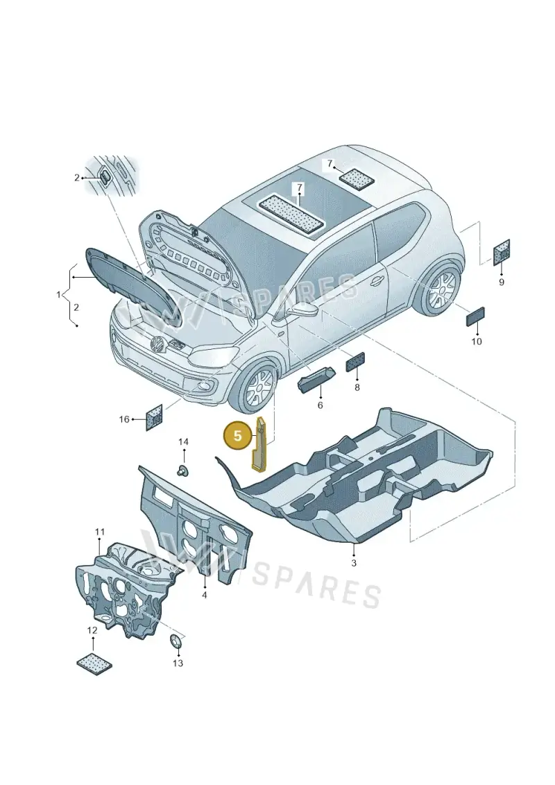 1S0864235B — Volkswagen Up! 1.0 BlueMotion (2016-2023) diagram 892863200, position 5