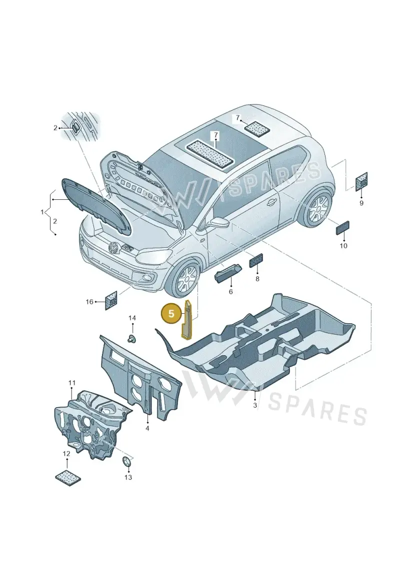 1S0864236B — Volkswagen Up! 1.0 BlueMotion (2016-2023) diagram 892863200, position 5