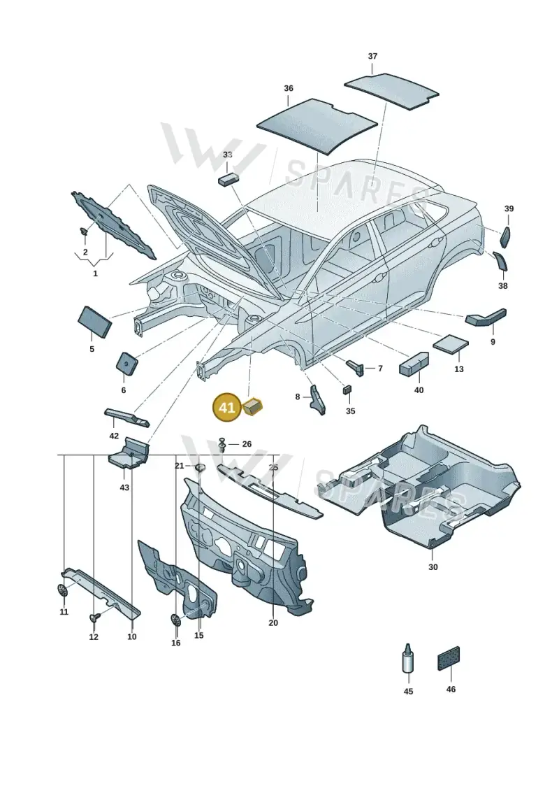 1S0864725A — Volkswagen Taigo (2021-2024) diagram 2f0863200, position 41